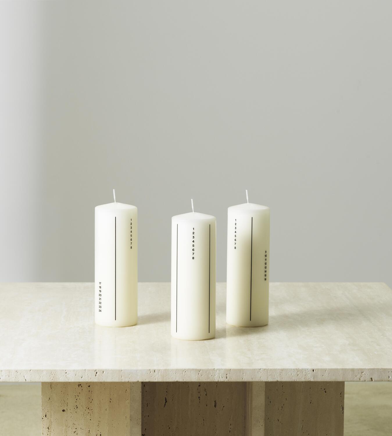 Kalenderlys - råhvid